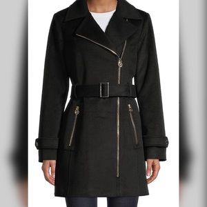 MICHAEL KORS Wool belted Moto jacket. A perfect fall coat!